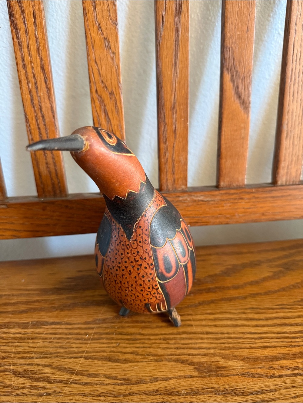 Handcrafted Brown & Black Ceramic Bird Sculpture